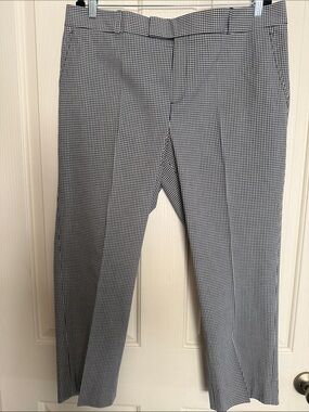 Banana Republic Black & White Micro-Check Trousers